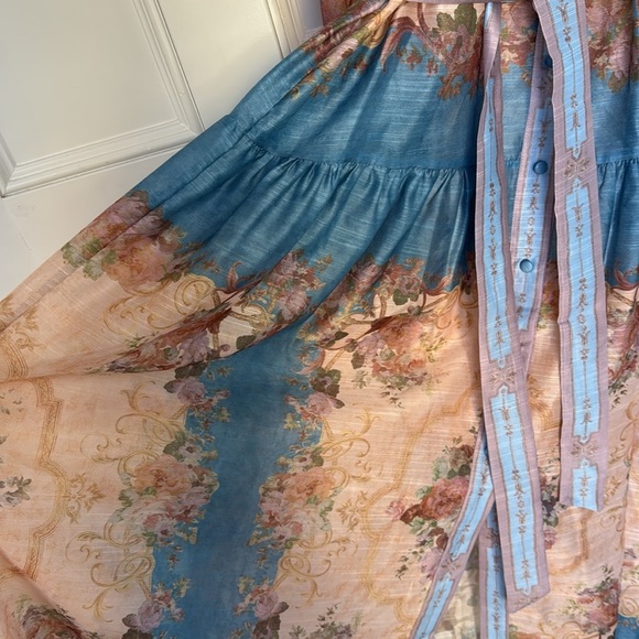 Vintage Boho Belted Romantic Maxi Dress Long Sleeve Artistic size Small - Picture 8 of 12